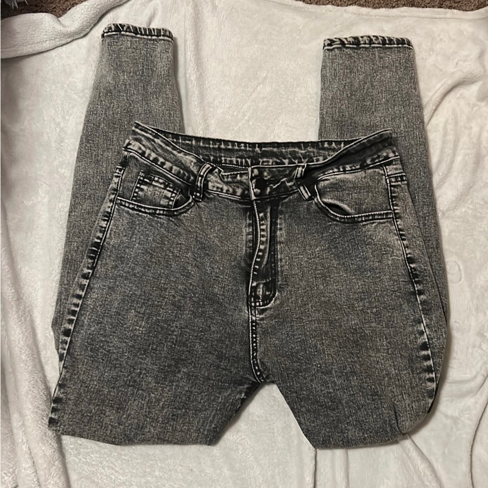 Black Acid Wash Jeans